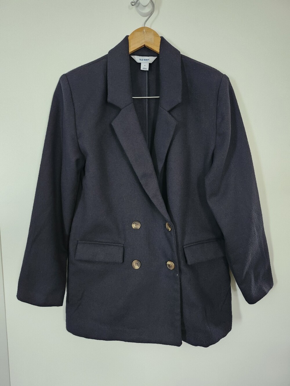 OLD NAVY Women's Navy Blue Double-Breasted Oversized Blazer Size Small NWT - Picture 2 of 12